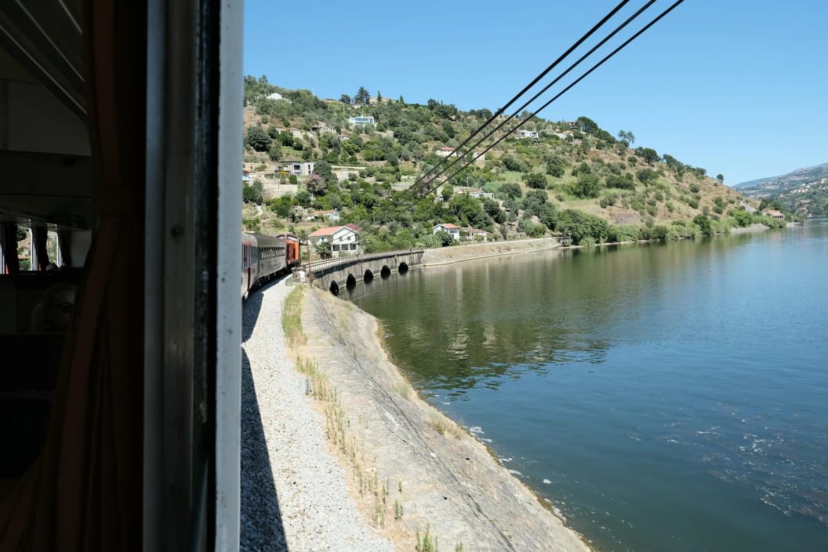 The Douro River seen from the window of the Douro line train