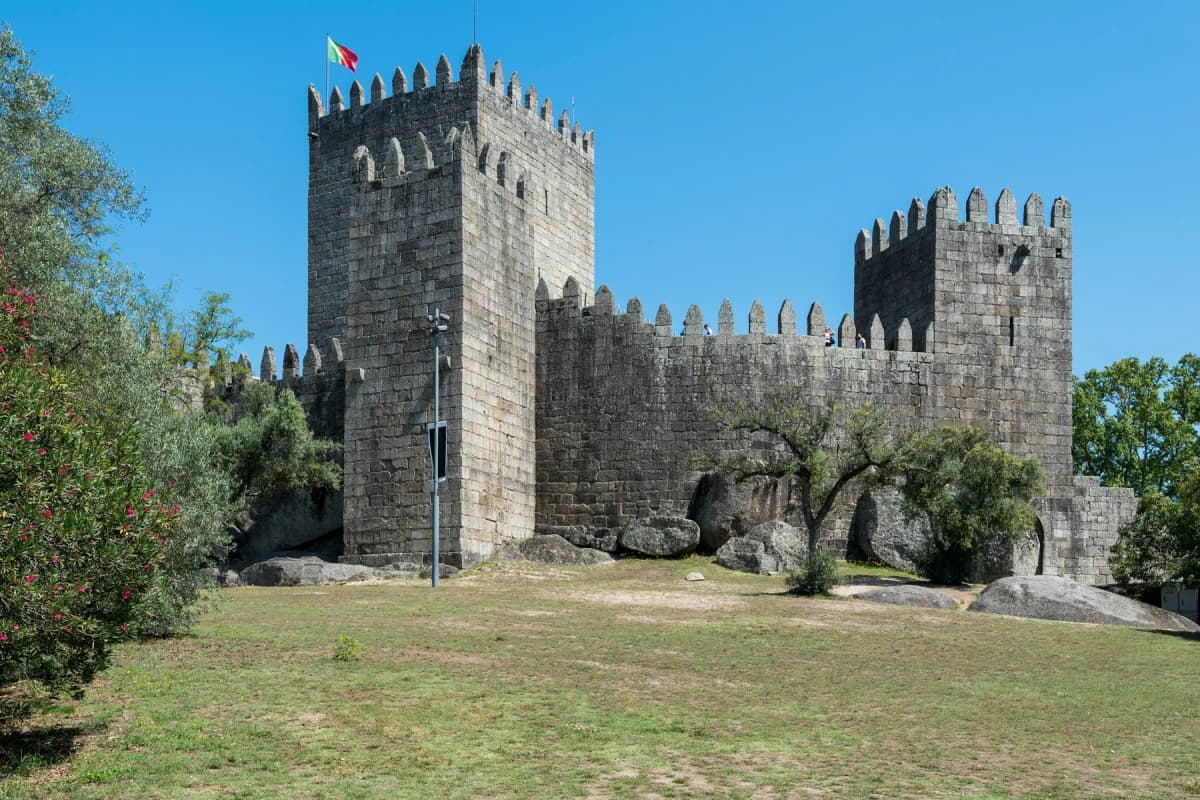 The granite towers and battlements of Guimarães Castle