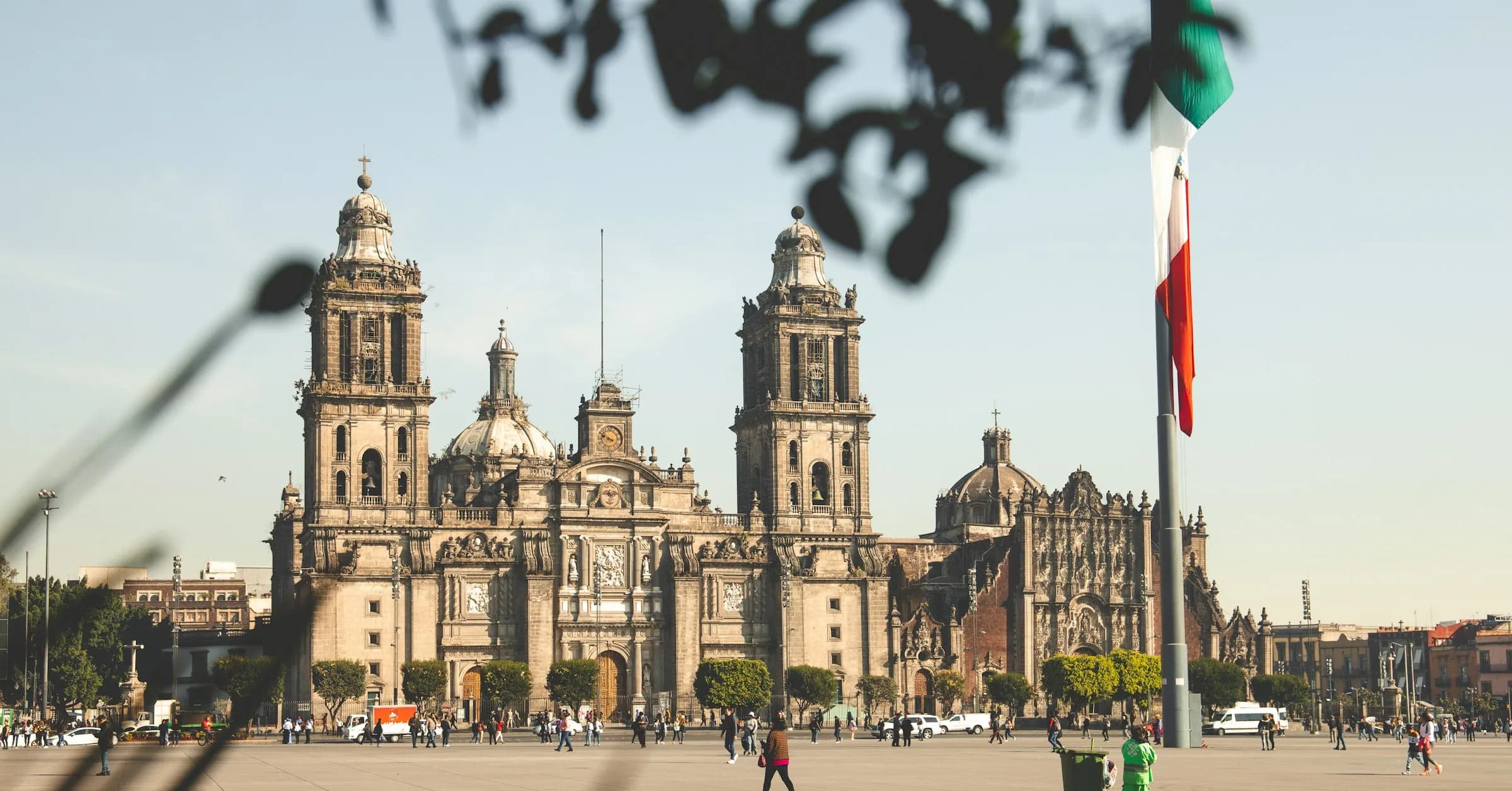 Is Mexico City safe: the Metropolitan Cathedral on the Zócalo, the city's main square
