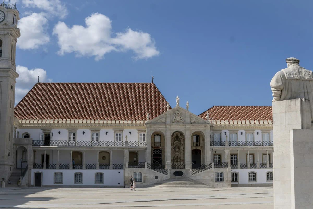 The clock tower and courtyard of the University of Coimbra