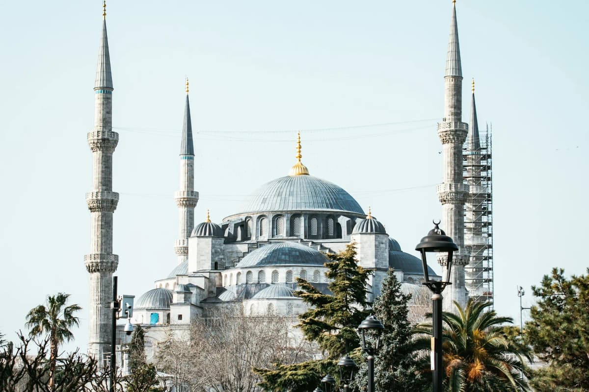 The Blue Mosque in Sultanahmet with its cascading domes and minarets