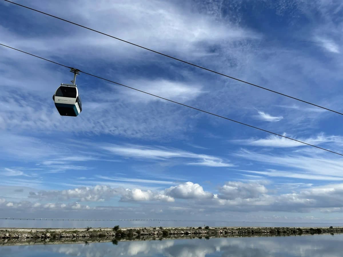 The riverside cable car at Parque das Nações in Lisbon