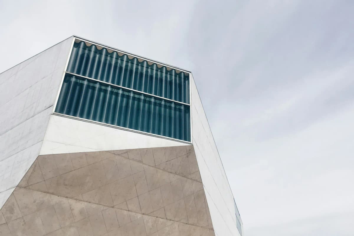 The angular white Casa da Música concert hall in Boavista, Porto